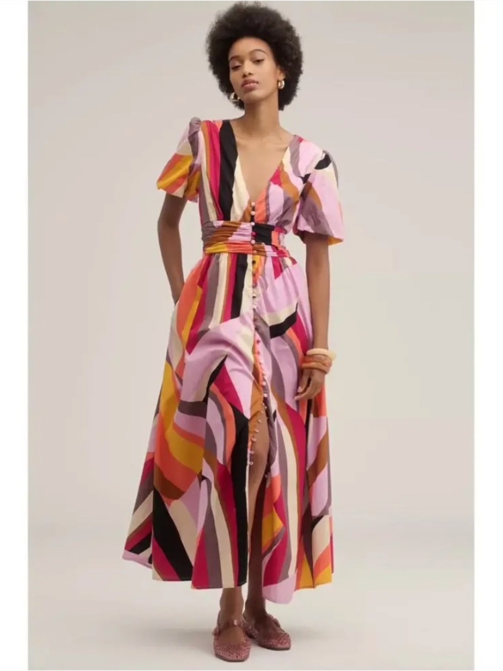 Anthropologie Katerina Button-Front Dress